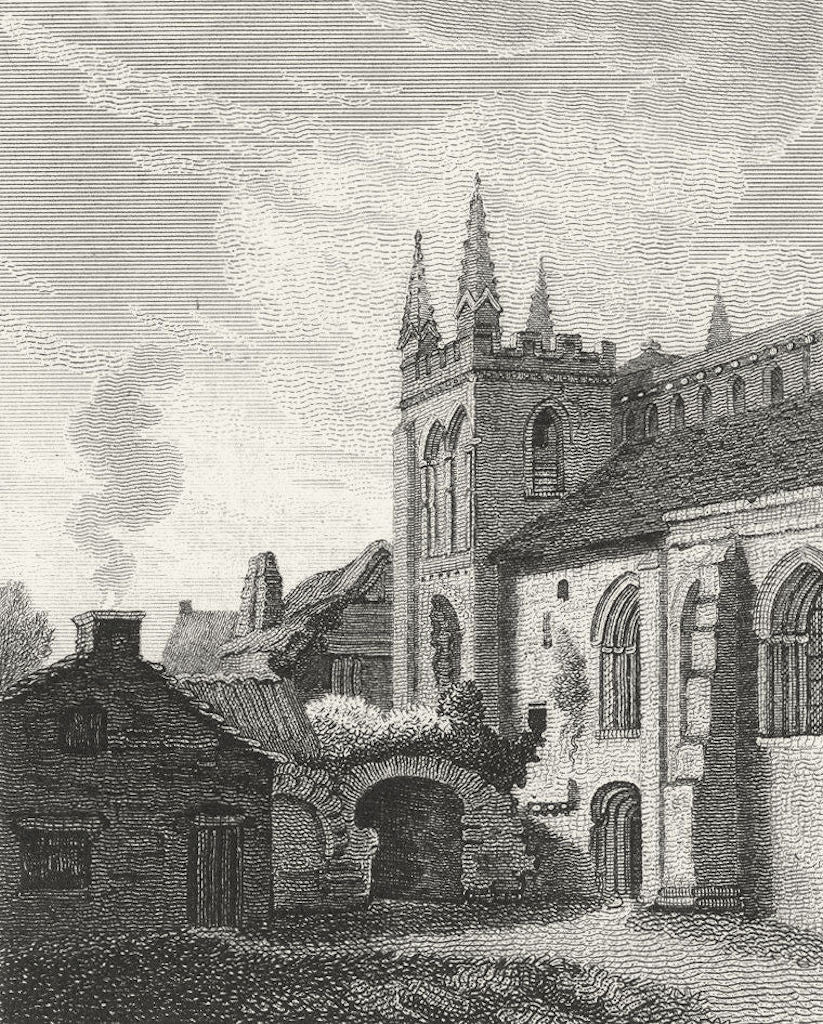 YORKS. Church, Selby. Roberts 1816 old antique vintage print picture
